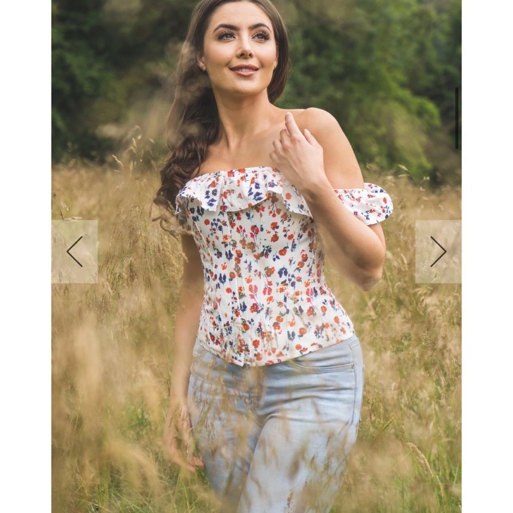 Corset story FLORAL DITSY COTTON CORSET TOP size 4